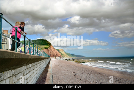 Spiaggia a sidmouth devon england Foto Stock