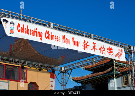 Vecchia Chinatown Central Plaza, Los Angeles. Foto Stock