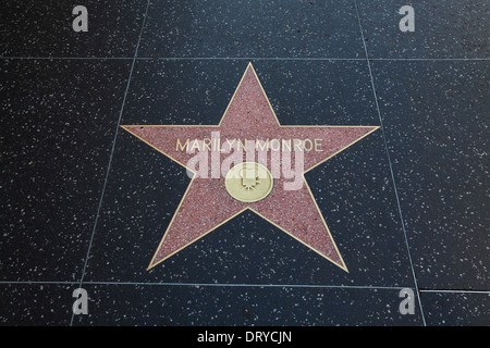 Marilyn Monroe stella sulla Walk of Fame, Hollywood Blvd., Hollywood, Los Angeles, California, Stati Uniti d'America Foto Stock