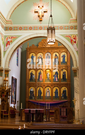 Interno della Basilica Cattedrale di San Francesco di Assisi. Foto Stock