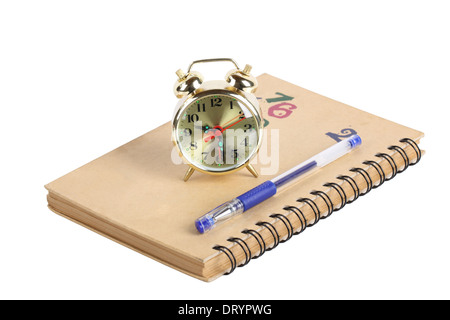 Sveglia e notebook Foto Stock