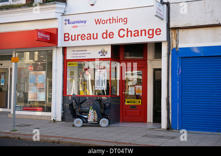 Bureau de Change in Worthing West Sussex Foto Stock