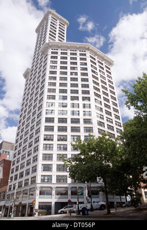 Smith Tower, Pioneer Square, Seattle è il più antico grattacielo in città, completato 1914, STATI UNITI D'AMERICA Foto Stock