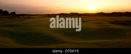 Royal Birkdale Golf al tramonto Foto Stock