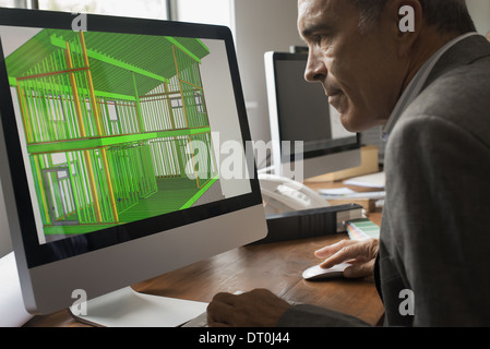 Woodstock New York STATI UNITI D'AMERICA architetti discutendo verde progetto di costruzione Foto Stock