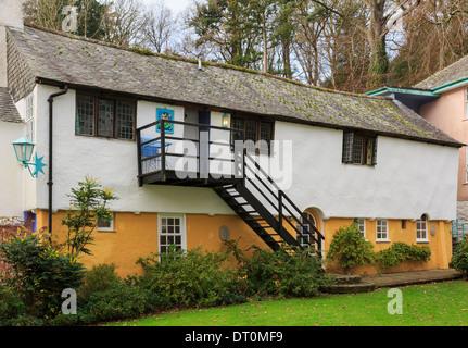 Vecchio cottage in stile italiano del villaggio vacanze di Portmeirion, Gwynedd, il Galles del Nord, Regno Unito, Gran Bretagna Foto Stock