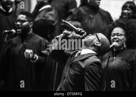 Tri di massa allo stato coro Ghospel, dicembre 2012, Roma, Italia Foto Stock