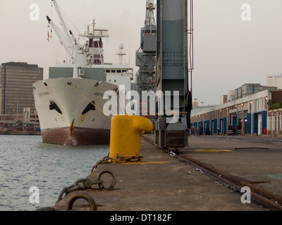 Porto di durban tramonto, esportazioni di auto, rimorchiatori, navi Foto Stock