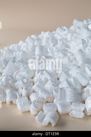 Forme di imballo bianco Materiale in polistirene Foto Stock