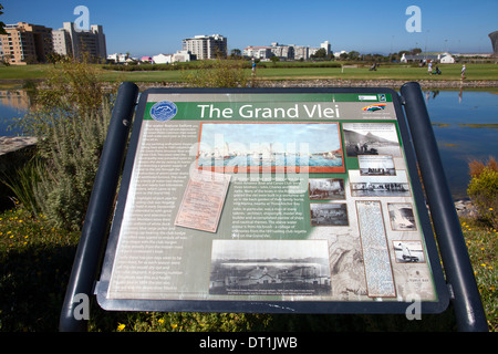 Grand Vlei Information Board al Green Point Park in Città del Capo - Sud Africa Foto Stock