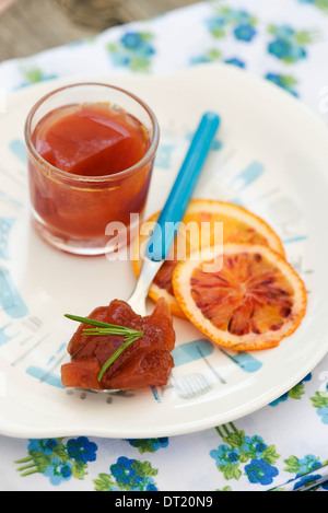 Gelatina di arancia infuso di rosmarino Foto Stock