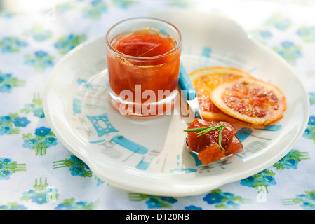 Gelatina di arancia infuso di rosmarino Foto Stock