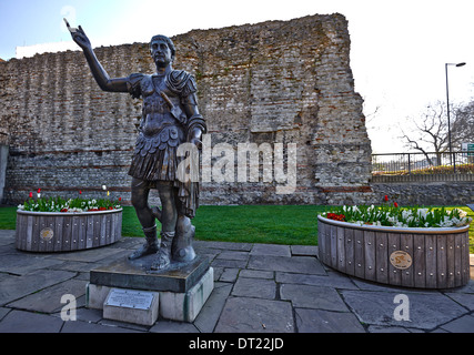 Traiano (latino: Marcus Ulpius Nerva Traianus Augustus; 18 Settembre 53 AD - 9 Agosto 117 AD) Foto Stock