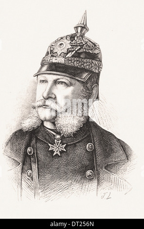 Ritratto di Wilhelm mi Wilhelm Friedrich Ludwig von Preußen - Incisione francese del XIX secolo Foto Stock