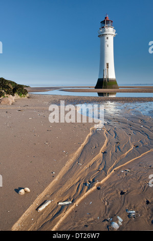 Pesce persico Rock Lighthouse, New Brighton, Wirral, Merseyside England, Regno Unito Foto Stock