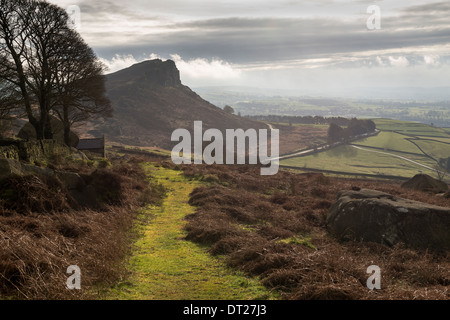 Hen nube dal scarafaggi, Staffordshire Moorlands in una fredda mattina di gennaio. Foto Stock