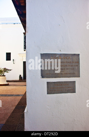 Casa Blanca museo nella vecchia San Juan, Puerto Rico Foto Stock