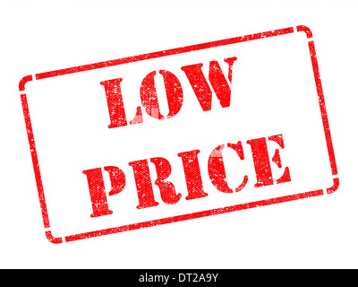 Basso prezzo - iscrizione sul rosso timbro di gomma. Foto Stock