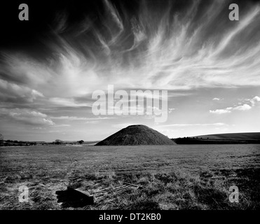 Bianco & Nero Silbury Hill Wiltshire, Inghilterra REGNO UNITO Foto Stock