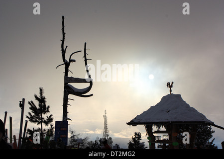 Mountain Plose in inverno, Alpi dolomitiche Foto Stock