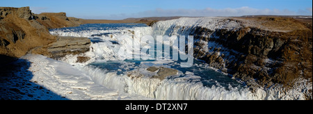 Cascate Gullfoss, regione polare, Islanda Foto Stock