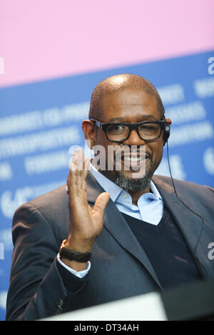 Berlino, Germania. 7 febbraio, 2014. Forest Whitaker partecipa a una conferenza stampa per promuovere il film 'due uomini in città" al 64esimo Festival Internazionale del Cinema di Berlino a Berlino, Germania, il 7 febbraio, 2014. Credito: Zhang ventola/Xinhua/Alamy Live News Foto Stock