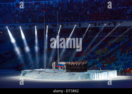 Sochi, Krai Krasnodar, Russia. 07 feb 2014. Sochi, Russia. 07 feb 2014. Cerimonie di apertura per la XXII Giochi Olimpici Invernali Sochi 2014. FISHT Stadium, Adler/Sochi, Russia Credit: Azione Plus immagini di sport/Alamy Live News Foto Stock