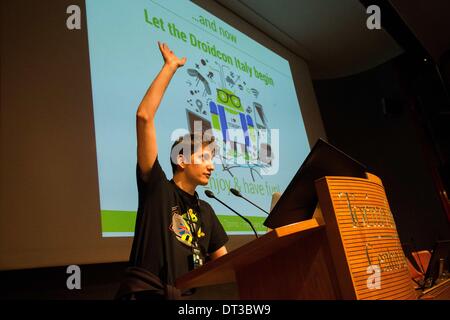 Torino, Italia. 6 febbraio, 2014. Dridcon Italia italiano Android developer conference, inizia per la prima volta a Torino. Credito: Mauro Ujetto/NurPhoto/ZUMAPRESS.com/Alamy Live News Foto Stock