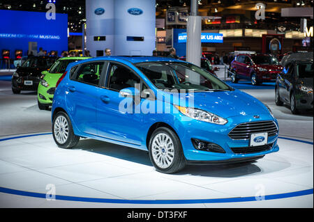 Chicago, Stati Uniti d'America. 6 febbraio, 2014. Il 2014 Ford Fiesta sul display a 2014 Chicago Auto Show il 6 febbraio 2014. Credito: Max Herman / Alamy Live News Foto Stock