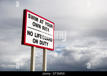 Niente bagnino sul dovere firmare Foto Stock