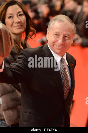 Berlino, Germania, 8 feb 2014. Michelle Yeoh e Jean Todt frequentare il 'i monumenti uomini' Premiere al sessantaquattresimo Berlinale annuale Festival Internazionale del Film alla Berlinale Palast 8 febbraio del 2014 a Berlino, Germania. Credito: Janne Tervonen/Alamy Live News Foto Stock