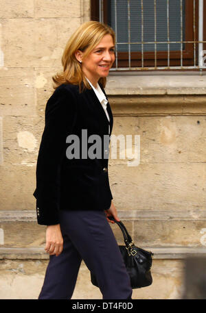 La Infanta Cristina de Borbon arriva alla corte di Palma de Maiorca Foto Stock