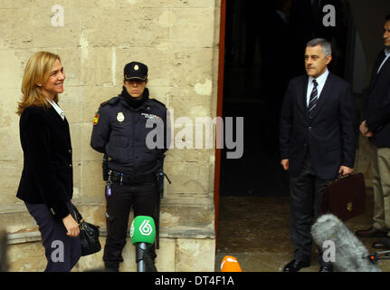 La Infanta Cristina de Borbon arriva alla corte di Palma de Maiorca Foto Stock