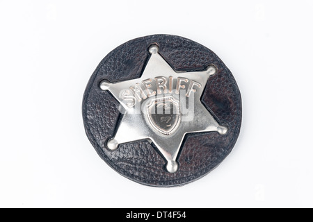 Sceriffo del badge isolati su sfondo bianco Foto Stock