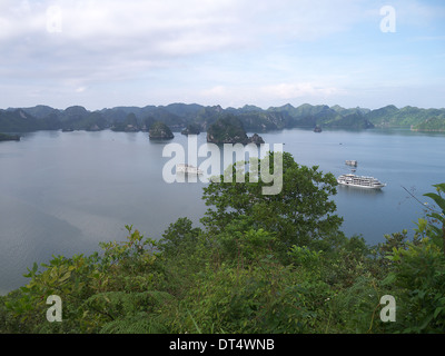 Barche a Halong Bay Vietnam Foto Stock