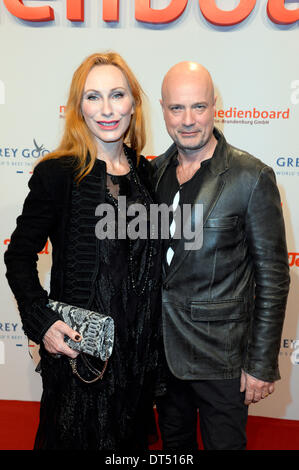 Andrea Sawatzki e Christian Berkel frequentando il Medienboard Berlin-Brandenburg ricevimento al 64esimo Festival Internazionale del Cinema di Berlino / Berlinale 2014 8 Febbraio 2014 a Berlino, Germania. Foto Stock