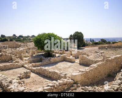Resti di antichi Kourion (curio) sull'isola Mediterranea di Cipro Foto Stock
