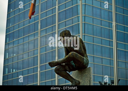 Torre di cristallo, grattacielo di Madrid, collocati nella zona finanziaria ,quattro moderni grattacieli (Cuatro Torres), Spagna Foto Stock