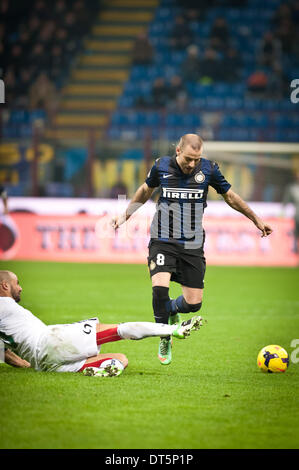 Milano, Italia. Il 9 febbraio, 2014. Palacio (Inter) durante la Serie Amatch tra Inter vs Sassuolo, su 09 Febbraio, 2014. Foto: Adamo di Loreto/NurPhoto Credito: Adamo di Loreto/NurPhoto/ZUMAPRESS.com/Alamy Live News Foto Stock