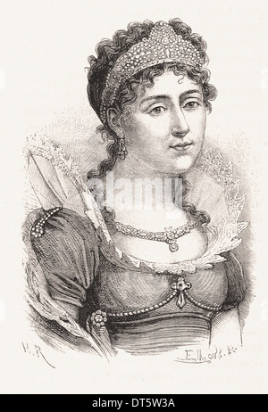 Ritratto di Joséphine de Beauharnais - Incisione francese del XIX secolo Foto Stock