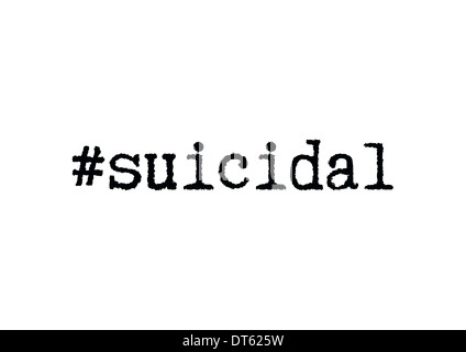 Selfharm parole chiave che vengono utilizzati in social media come instagram e tumblr, suicida Foto Stock