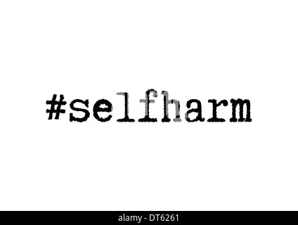 Selfharm parole chiave che vengono utilizzati in social media come instagram e tumblr Foto Stock