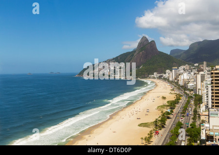 Vista della spiaggia di Ipanema, Rio de Janeiro, Brasile Foto Stock
