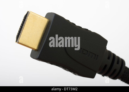 Placcato oro Connettore HDMI cavo maschio ( ) Foto Stock