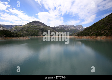 Il serbatoio di Emosson lago nel cantone del Vallese. Foto Stock