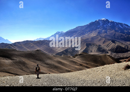 Trekker in Mustang Foto Stock