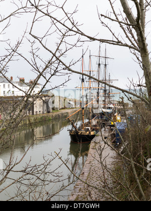 Charlestown, Cornwall, tradizionale del XVIII secolo port Foto Stock