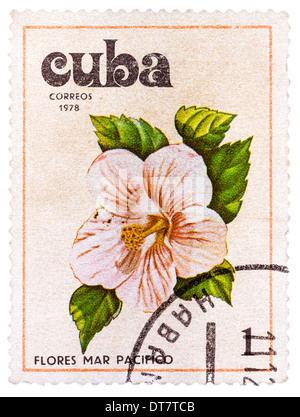 CUBA - circa 1978: un timbro stampato in Cuba mostra immagine fiori martedì pacifista, serie, circa 1978 Foto Stock