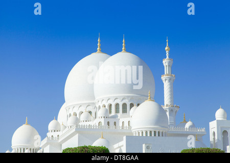 Bella Moschea Sheikh Zayed in una giornata di sole in citta' di Abu Dhabi, Emirati arabi uniti Foto Stock