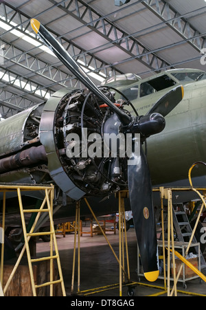 Wright R 1820 aero radiale motore montato a Boeing B17 Flying Fortress Duxford Imperial War museum Inghilterra REGNO UNITO Foto Stock